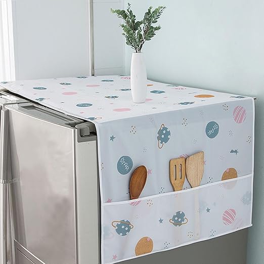 Refrigerator Dust Cloth, multipurpose Proof Cover Washing Machine Waterproof Cover With Storage Pockets Bags,for Oven,dishwasher,kitchen Appliances